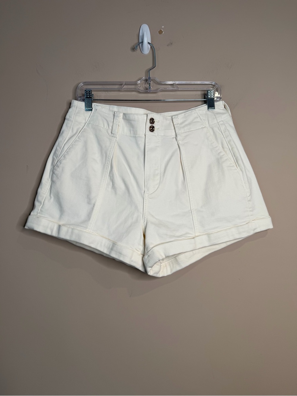 PAIGE Women's Brooklyn Short with Cuff Sand Quartz White 28 $189 H19 - Picture 2 of 10
